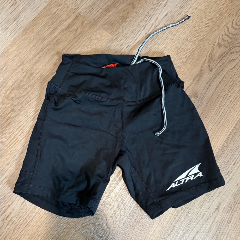 Altra Black Performance Running Shorts with White Logo